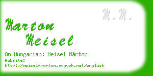 marton meisel business card