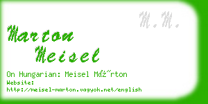 marton meisel business card